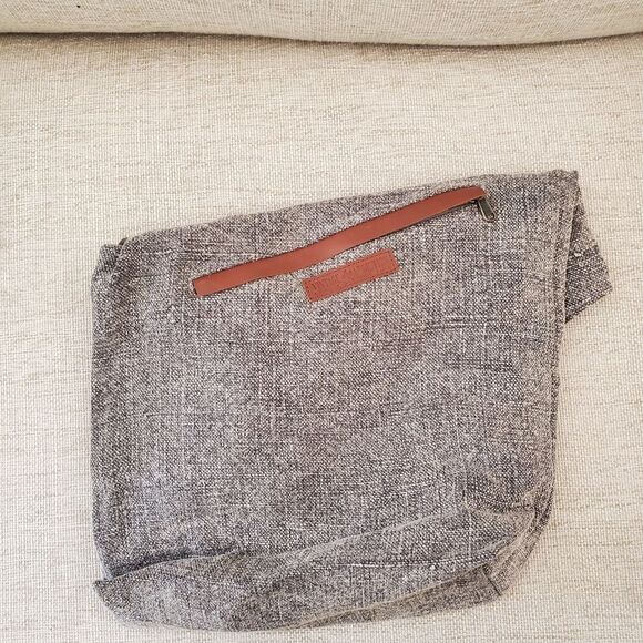 NEW! Vintage Addiction Fold-Over Jute Crossbody Bag - Grey - Picture 6 of 13